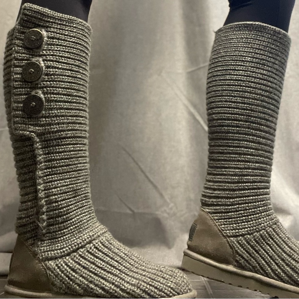UGG Charcoal Knit Button Boots - Picture 6 of 16